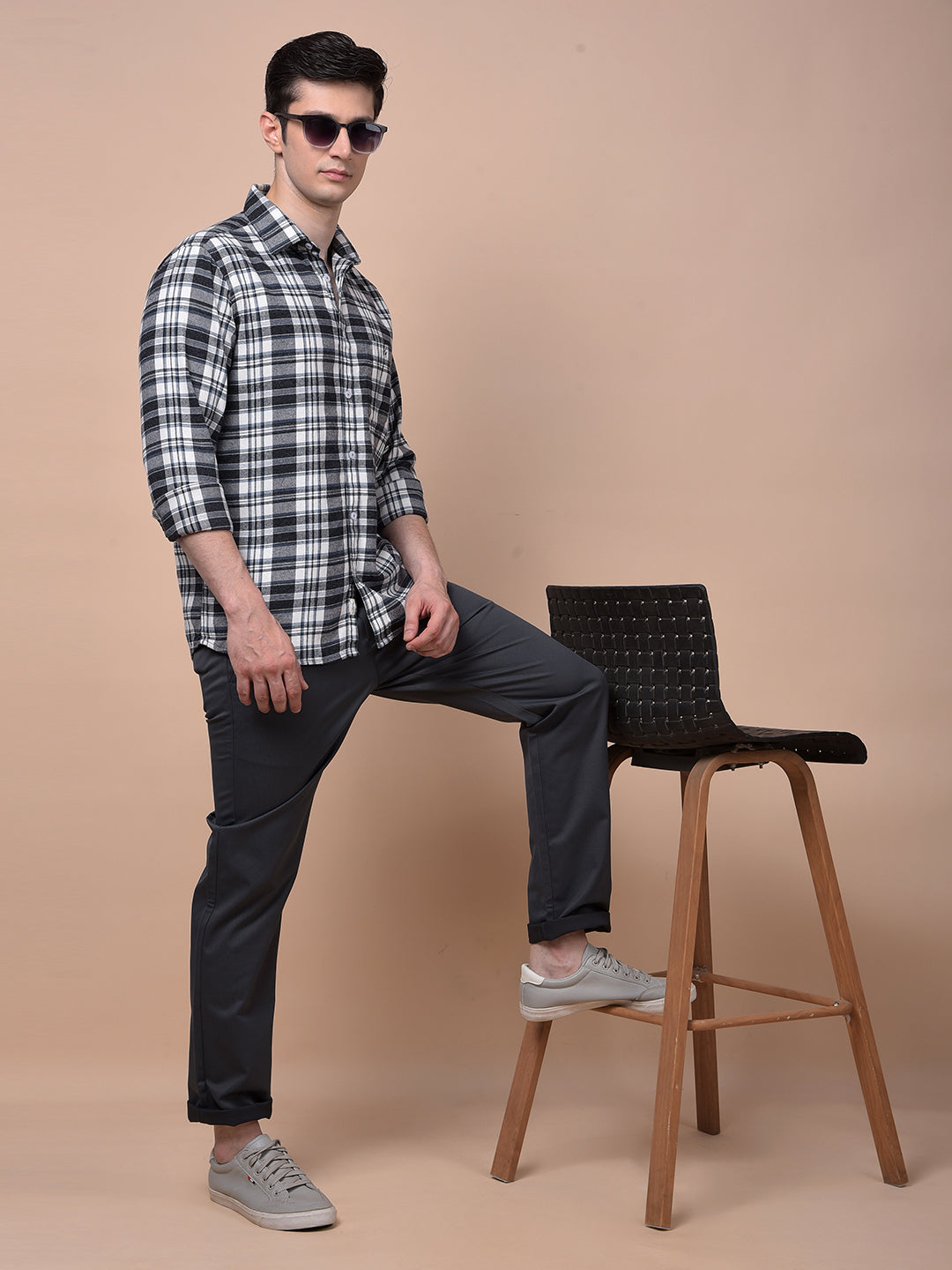 Blue Checked 100% Cotton Shirt