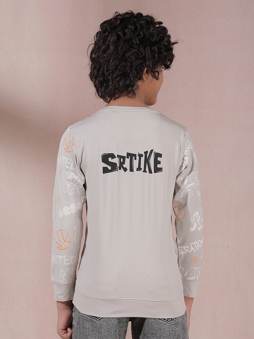 Grey Typographic Print Sweatshirt
