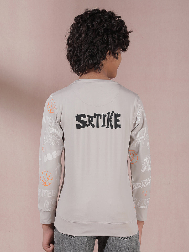 Grey Typographic Print Sweatshirt