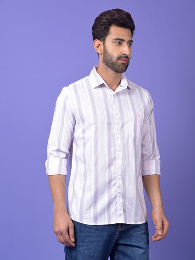 Pink Vertical Stripes 100% Cotton Shirt