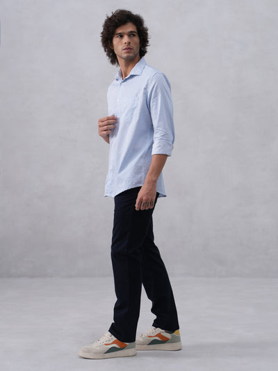 Blue Printed 100% Cotton Shirt