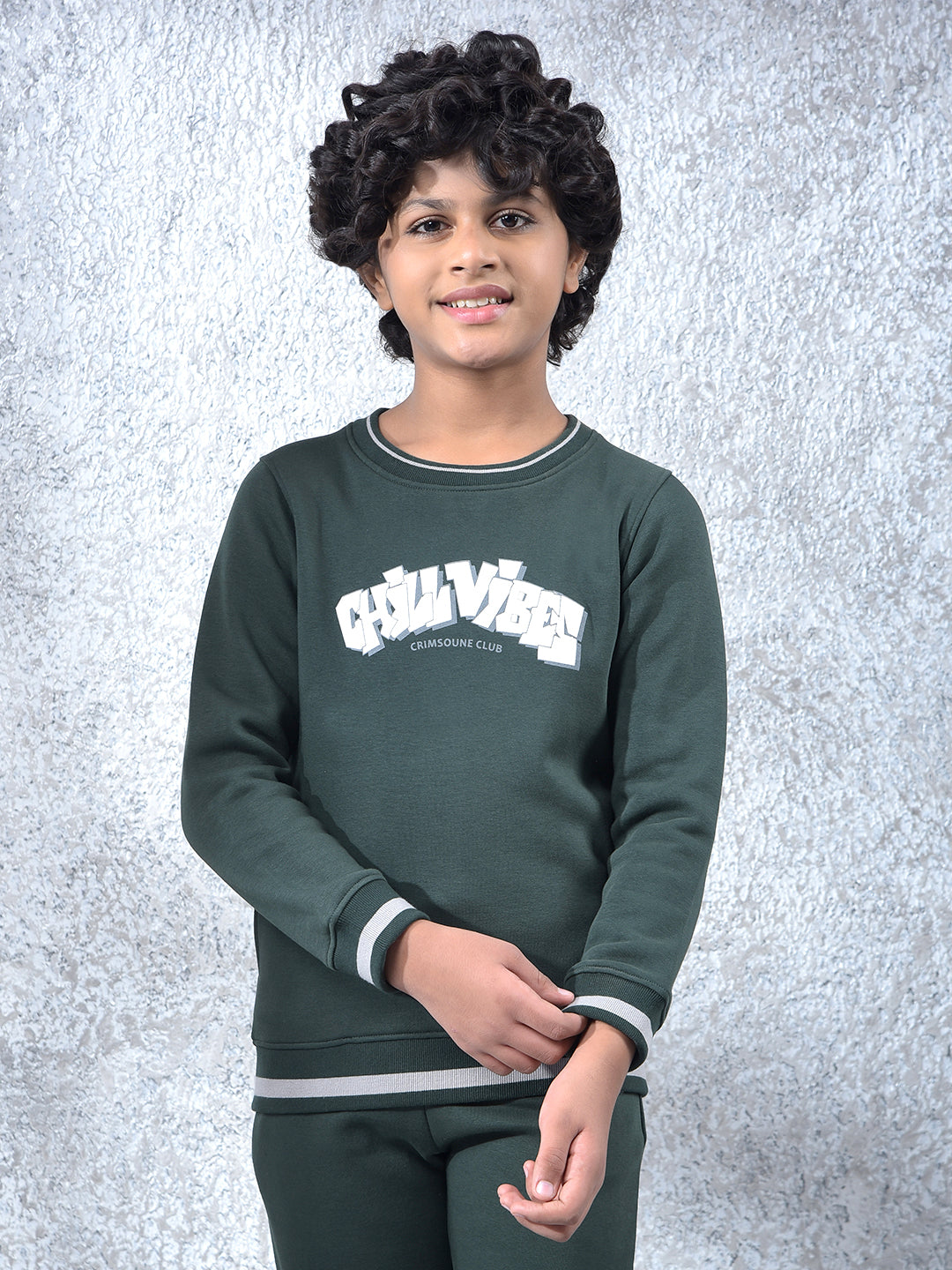 Green Typographic Print Sweatshirt