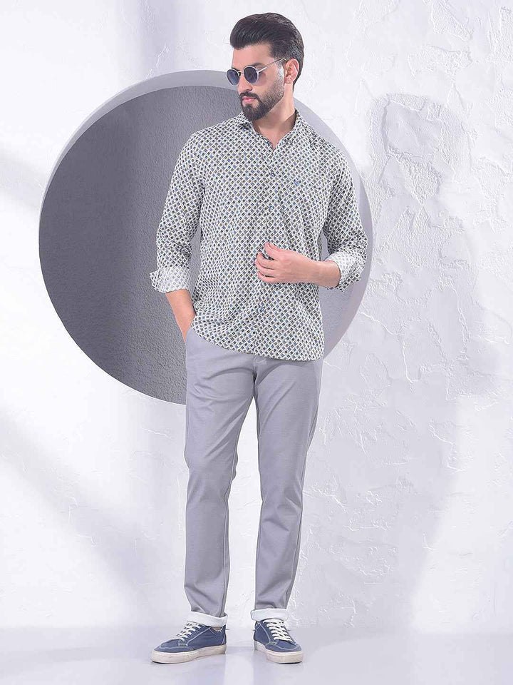 Blue Printed Modal Shirt