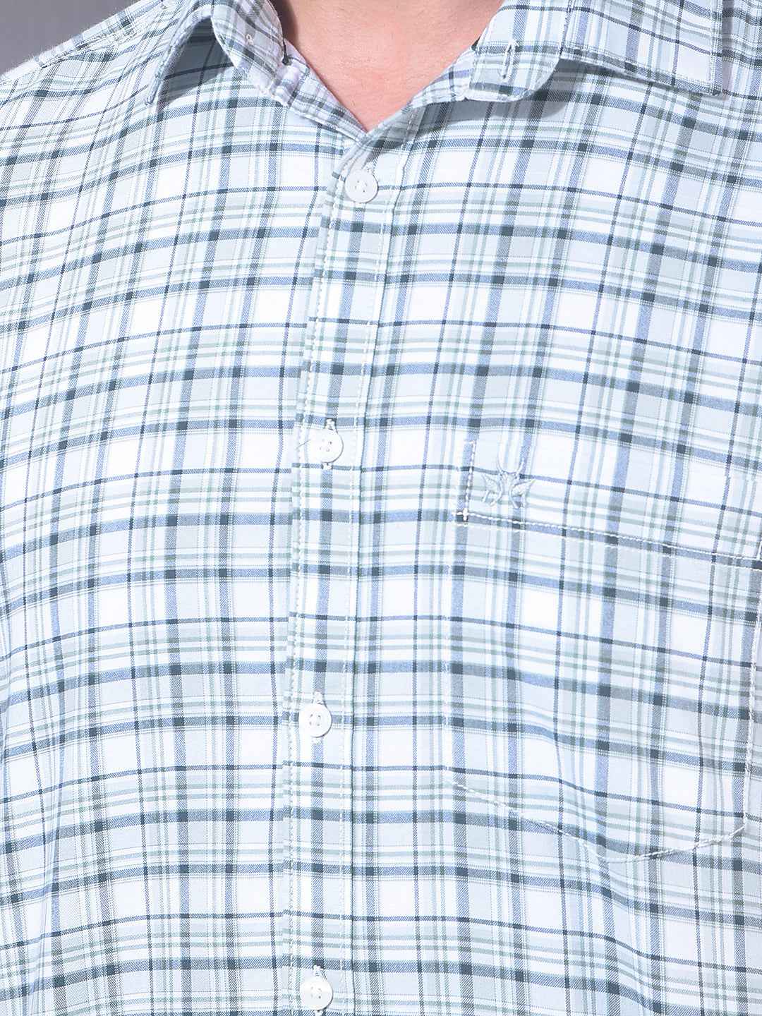 Green Checked 100% Cotton Shirt