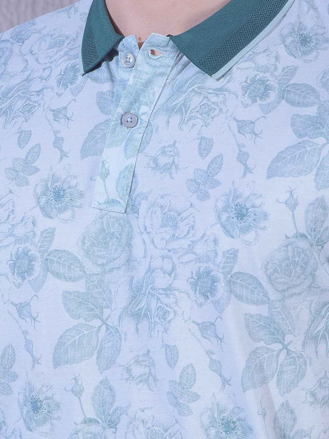 Blue Floral Print T-Shirt