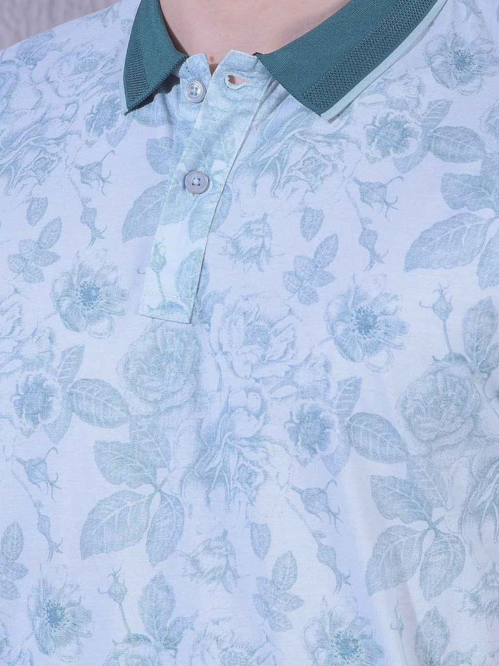 Blue Floral Print T-Shirt