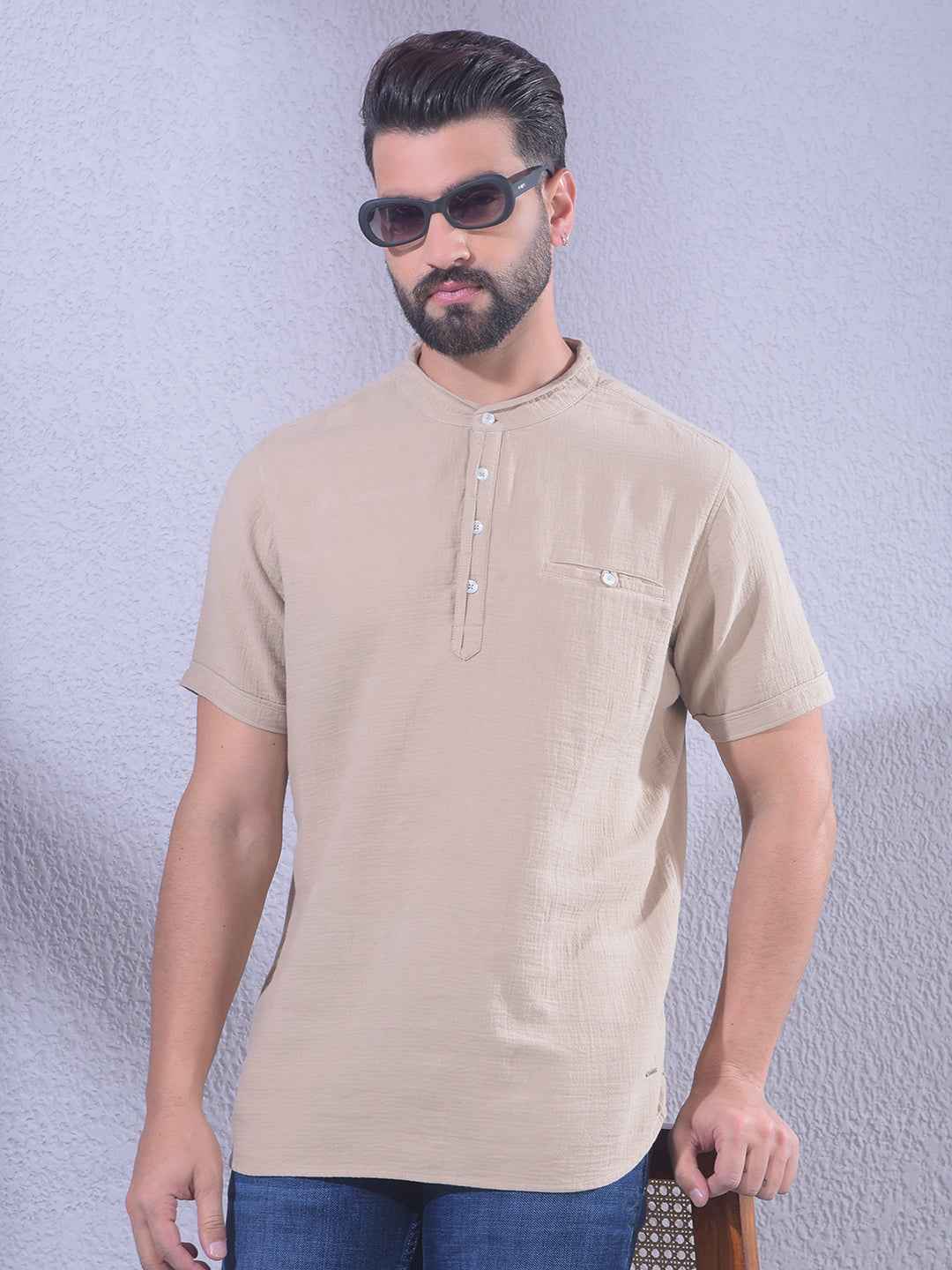 Warm Beige Clean Finish Kurta