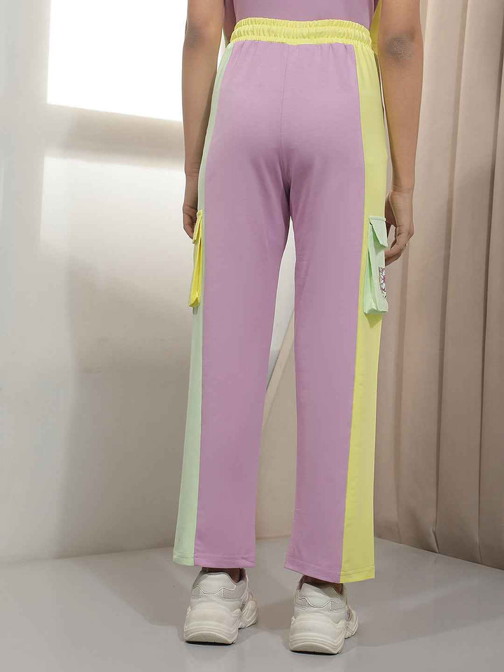 Purple Colorblocked Trackpants