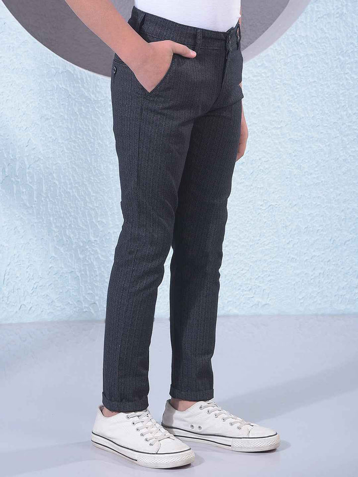 Black Vertical Stripes Trousers