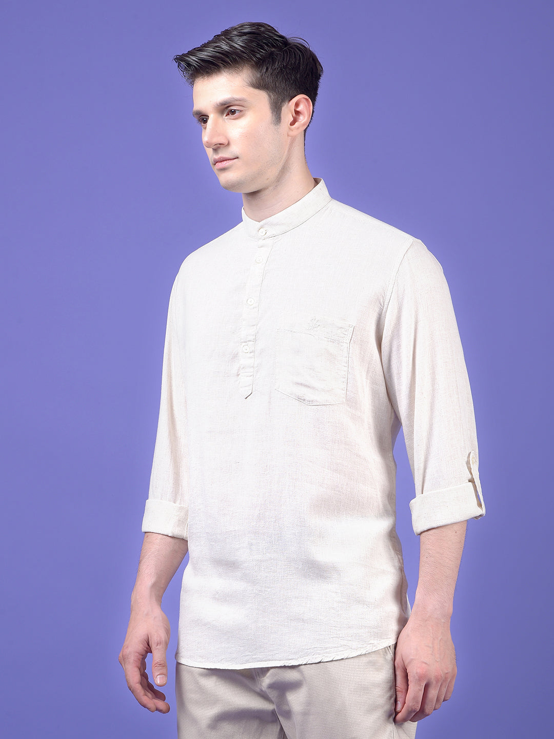 Off White Linen Kurta