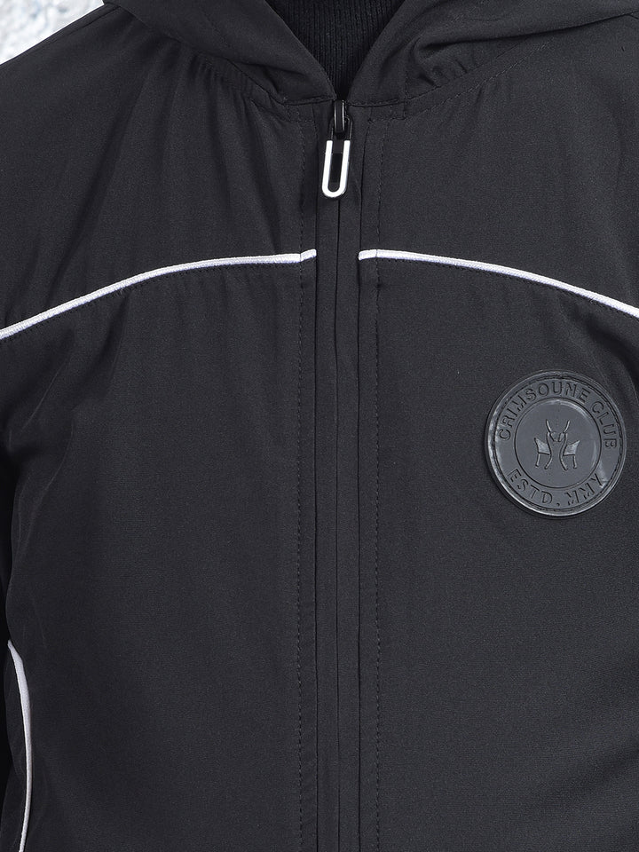 Black Hooded Neck Sweatshirt