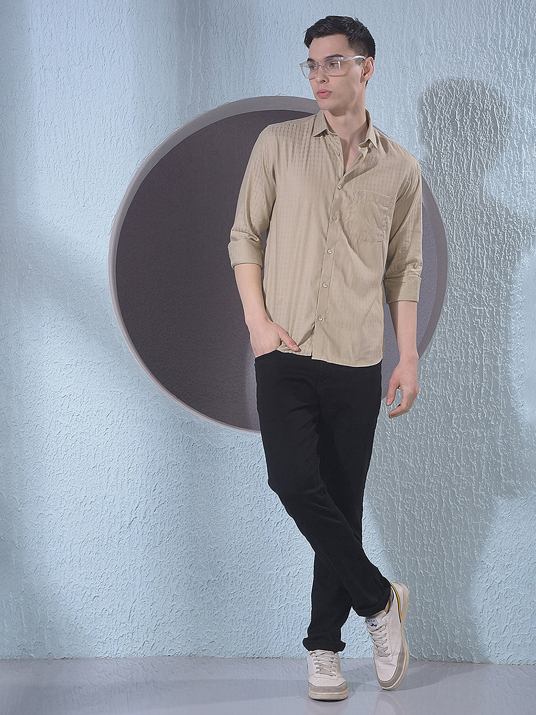 Classic Olive Jacquard Shirt