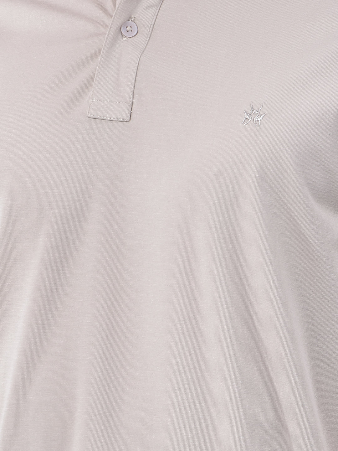 Beige Polo-Neck T-Shirt