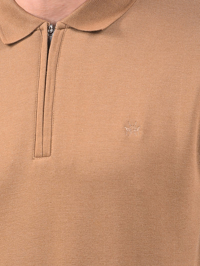 Brown Polo Neck Sweatshirt