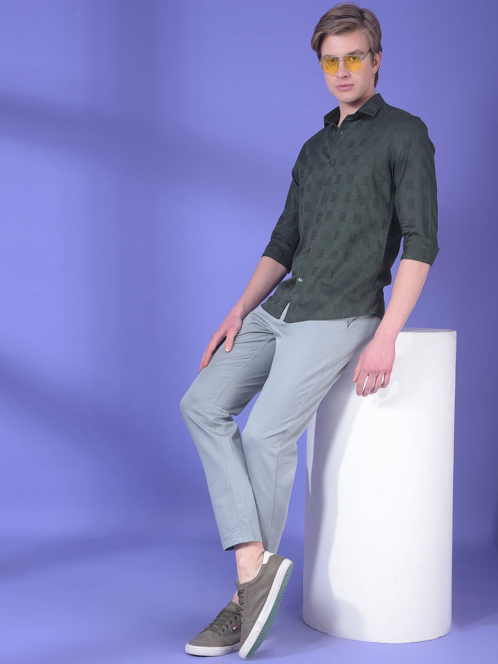 Green Jacquard 100% Cotton Shirt