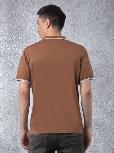 Dreamy Brown Polo Neck T-Shirt