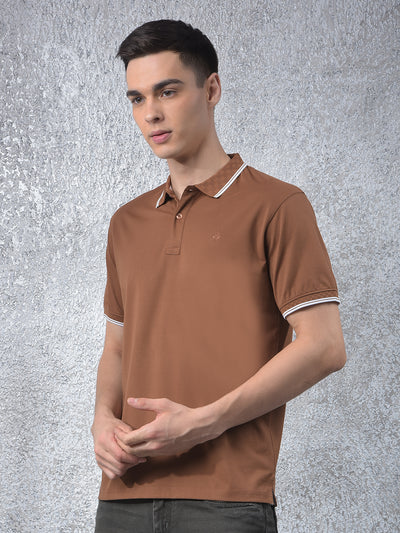 Dreamy Brown Polo Neck T-Shirt