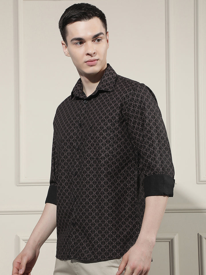 Espresso Brown Printed Shirt