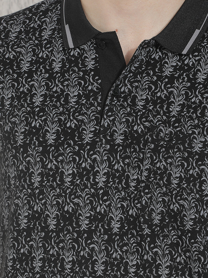 Black Floral Print T-Shirt