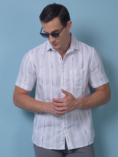 White Vertical Stripes 100% Cotton Shirt