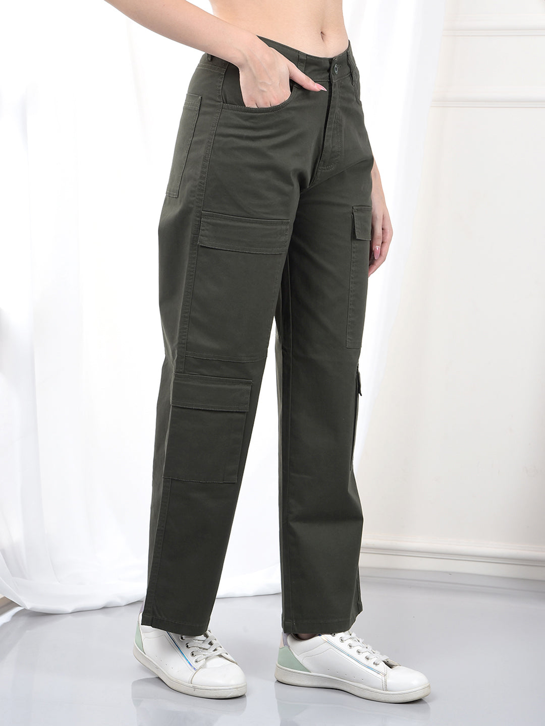 Green Cargo Baggy Trousers