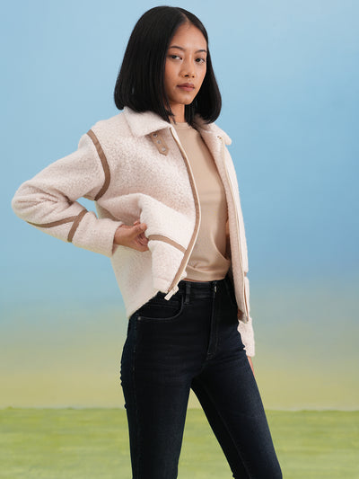 Off-White Cozy Shearling Zip Jacket