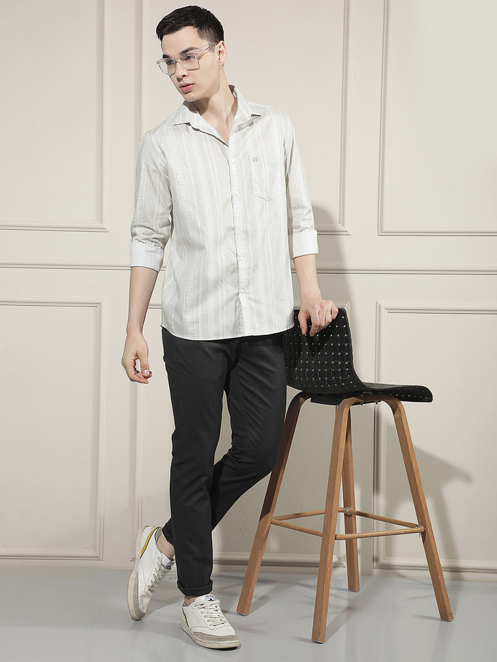 Minimalist Raven Black Textured Trousers