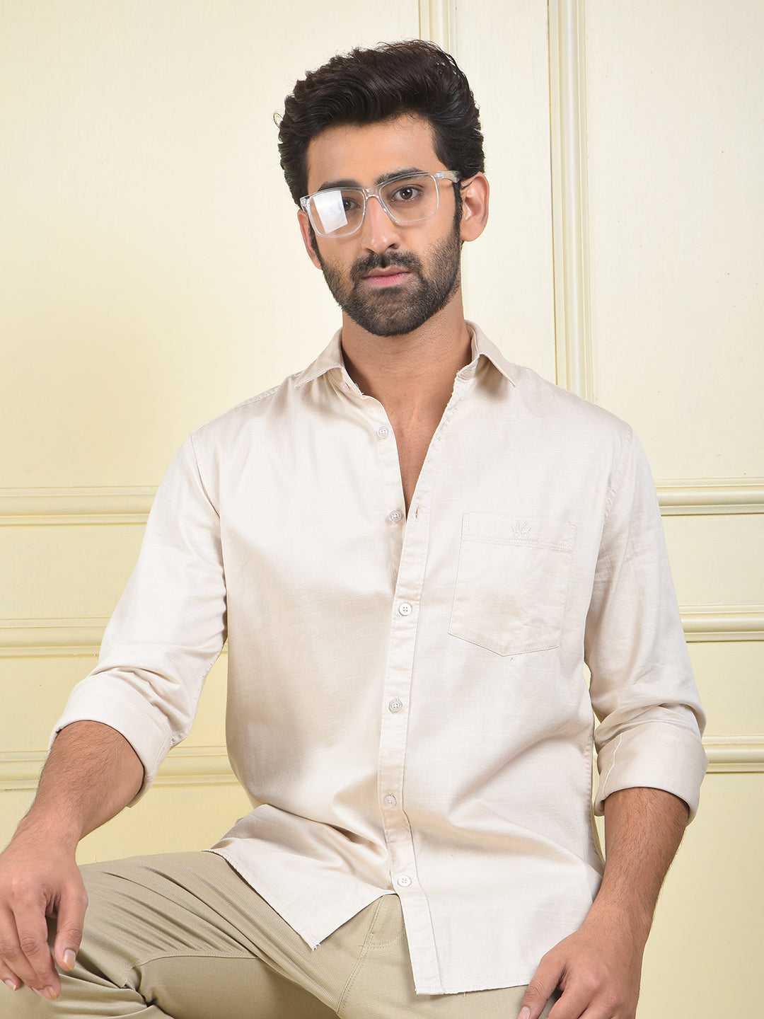 Sleek Lines Beige Shirt