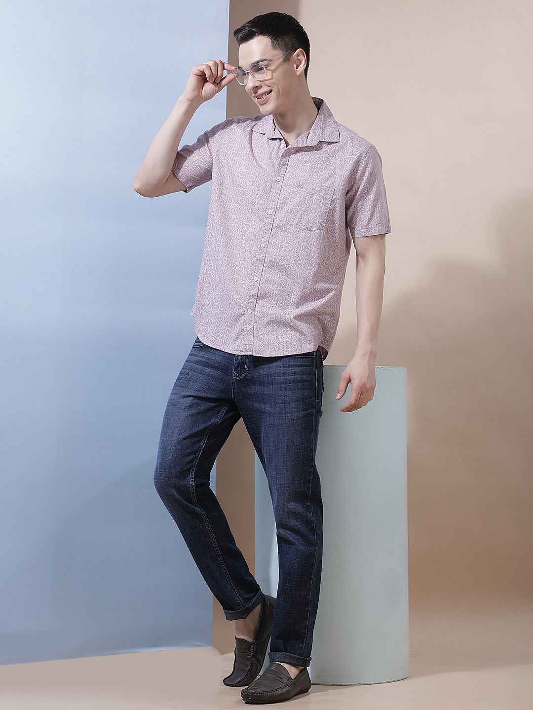 Purple Floral Print Shirt
