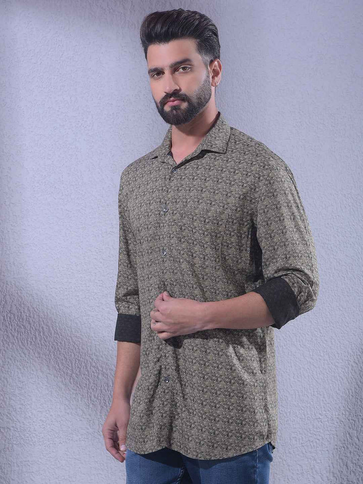 Olive Printed Shirt