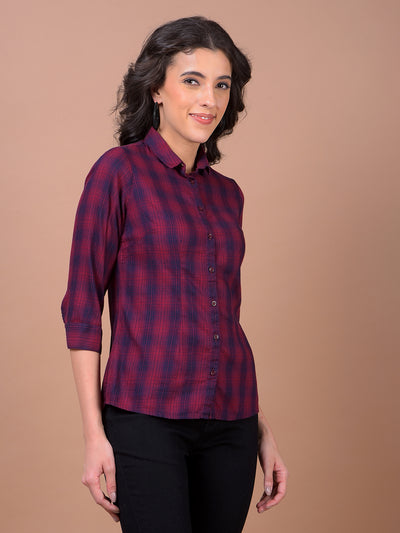 Maroon Checked Shirt