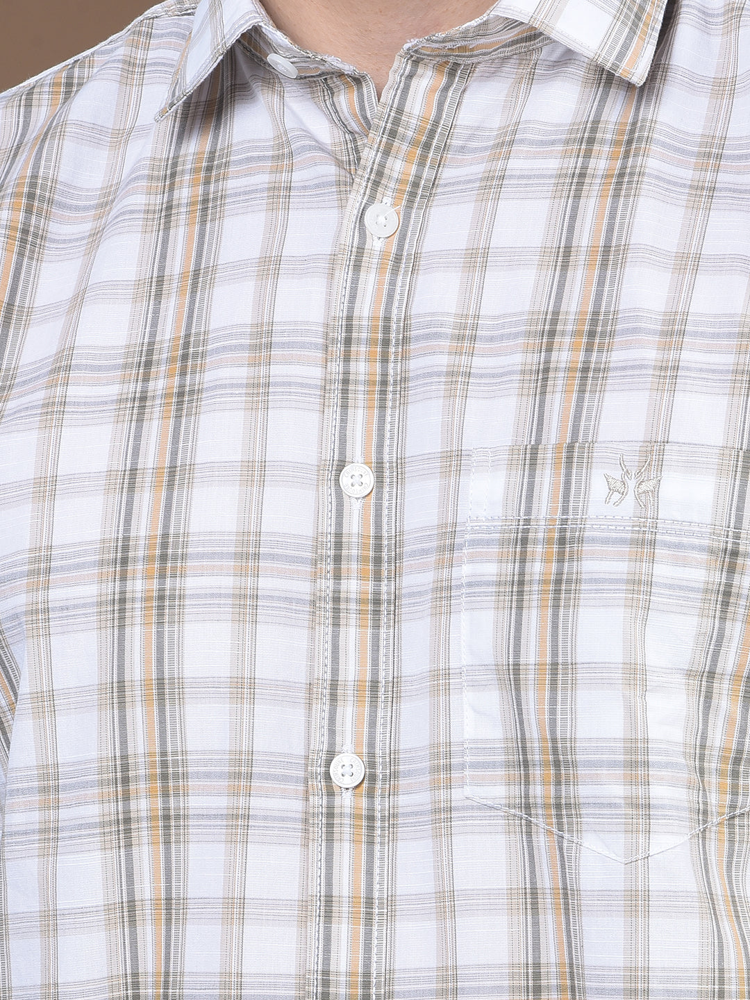 Yellow Checked 100% Cotton Shirt