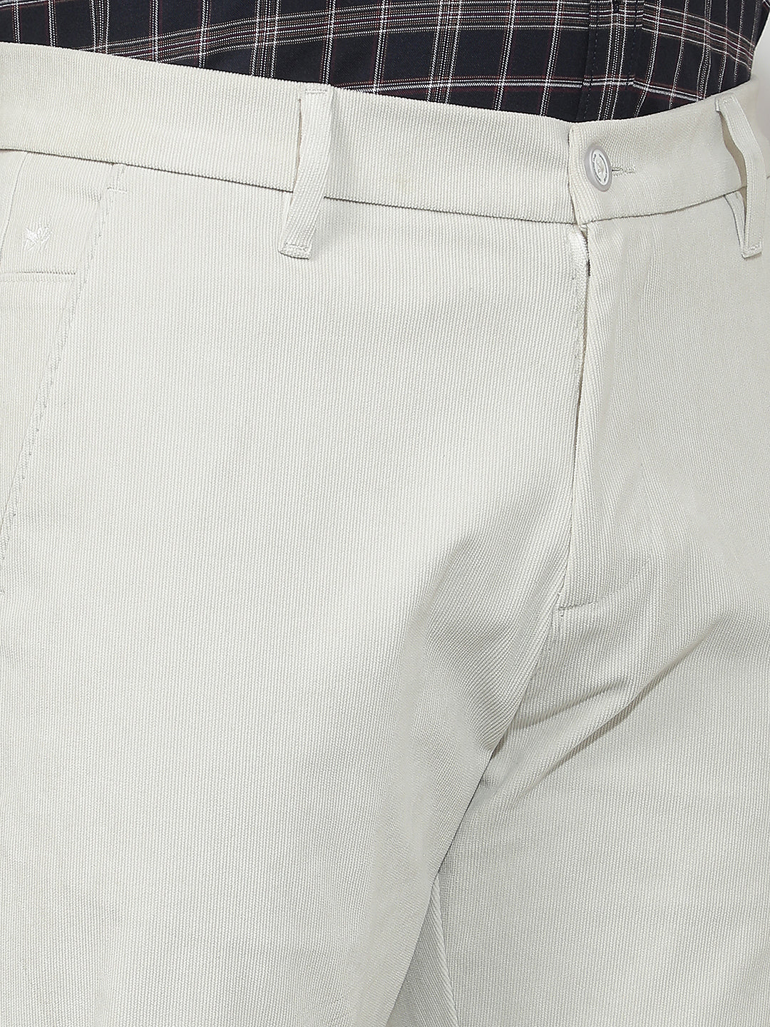 Refined Soft Cream Corduroy Trousers
