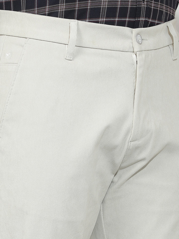 Refined Soft Cream Corduroy Trousers