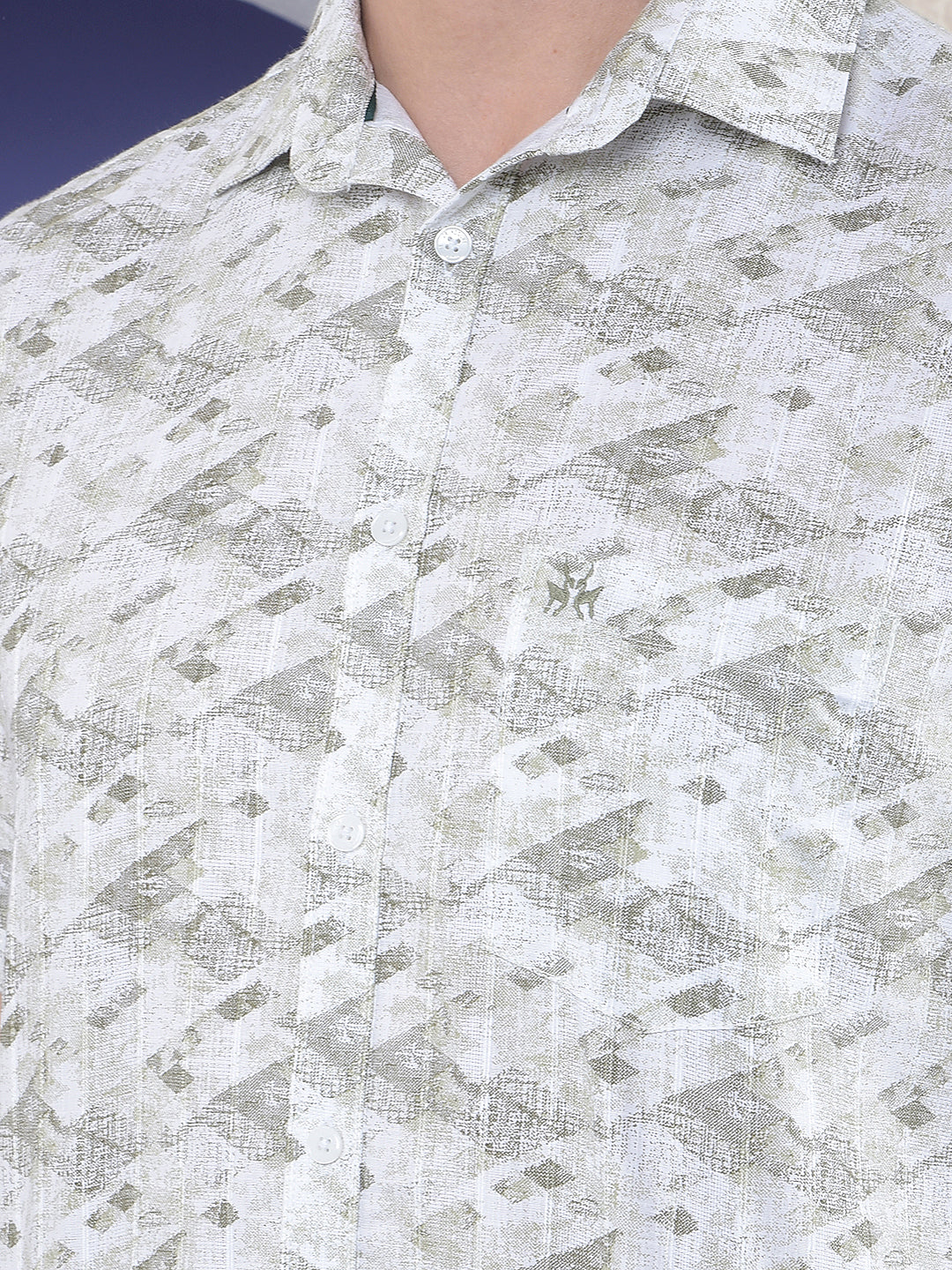 Geo Fade Olive Printed Shirt