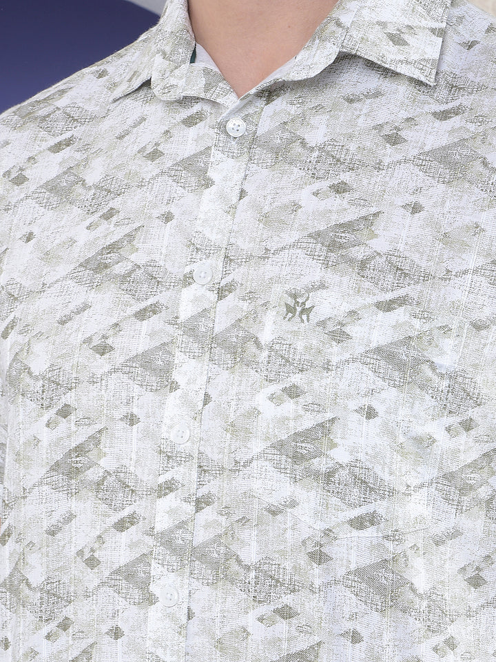 Geo Fade Olive Printed Shirt