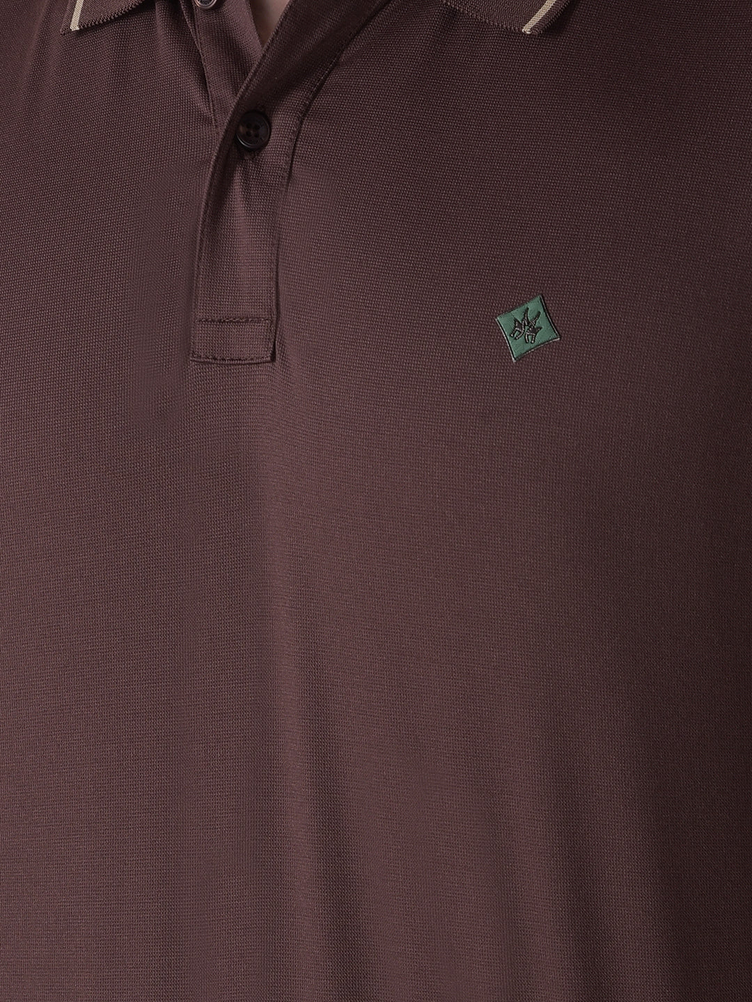 Brown Polo-Neck T-Shirt