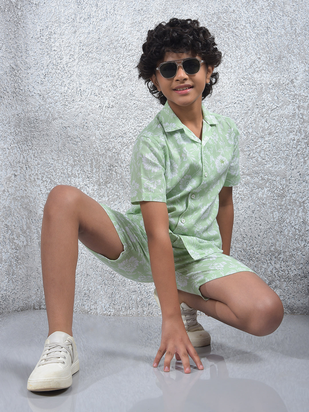 Multi-Color Typographic Print Shorts