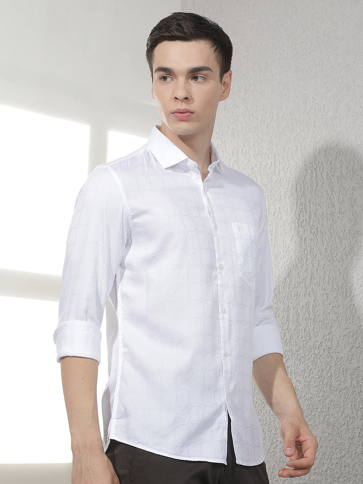 Essential Pearl White Jacquard Shirt
