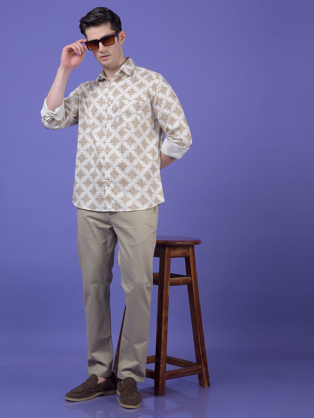 Beige Printed Shirt