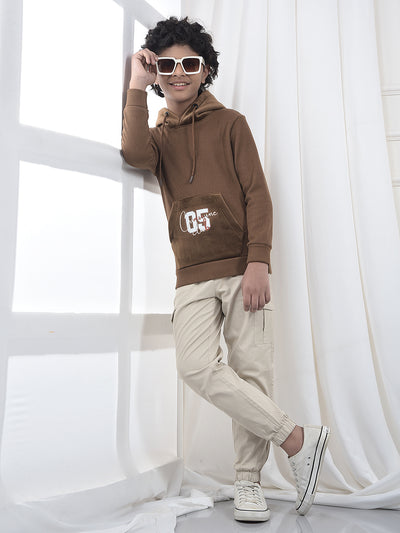Brown Hooded Neck Sweatshirt