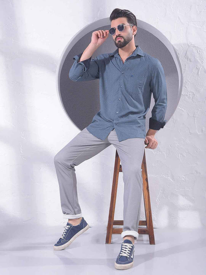 Blue Textured Surface Shirt