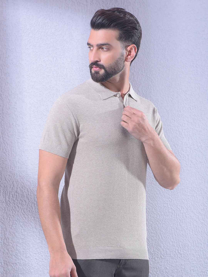 Creamy Beige Classic Polo T-Shirt
