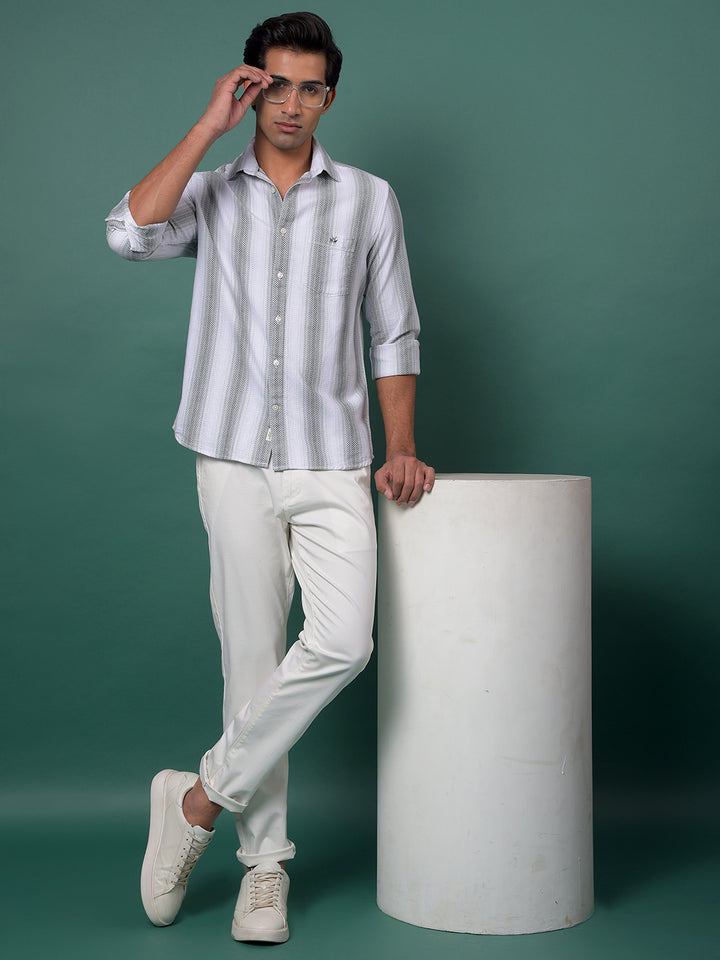 White Printed Trousers