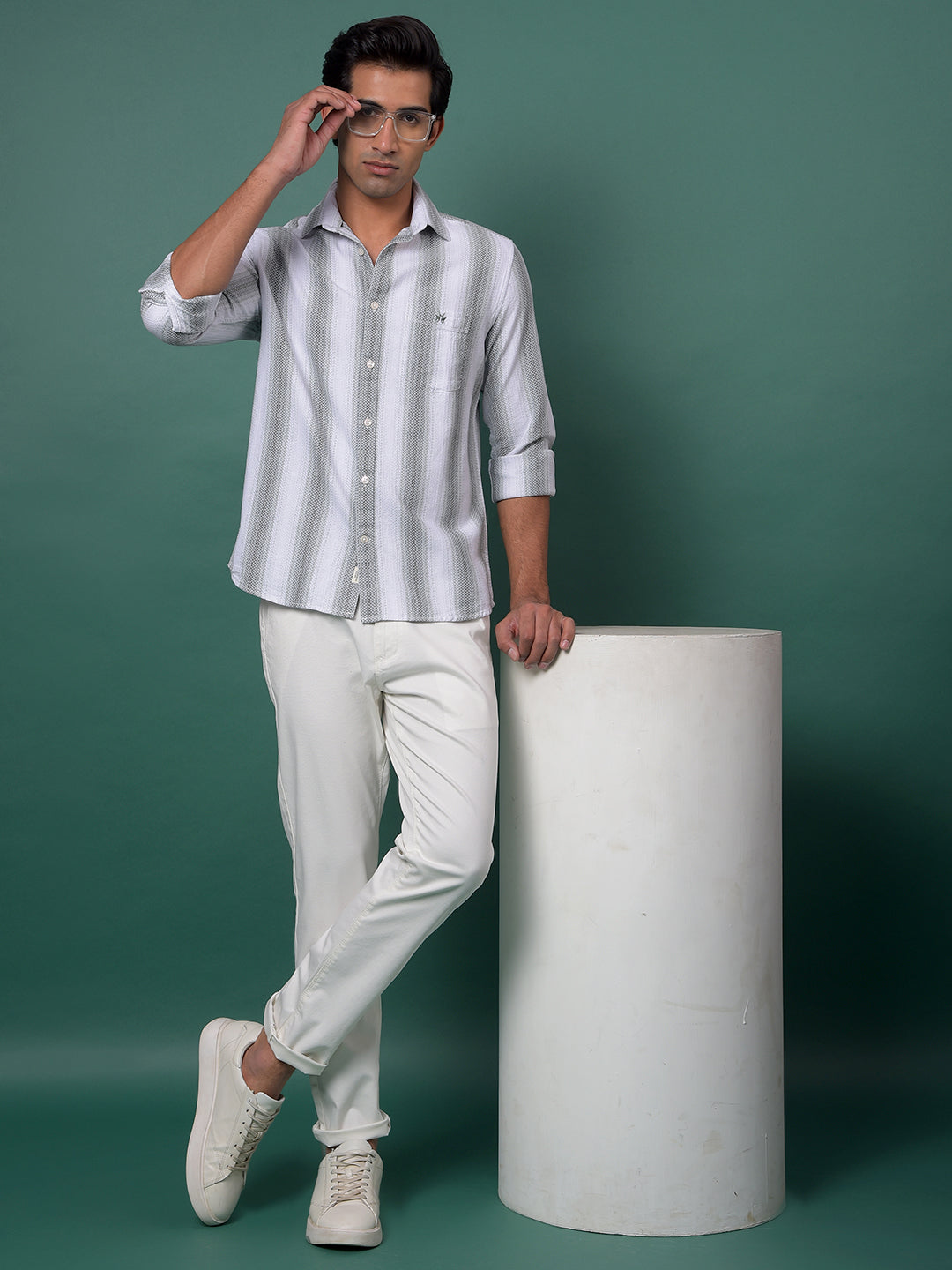 White Printed Trousers
