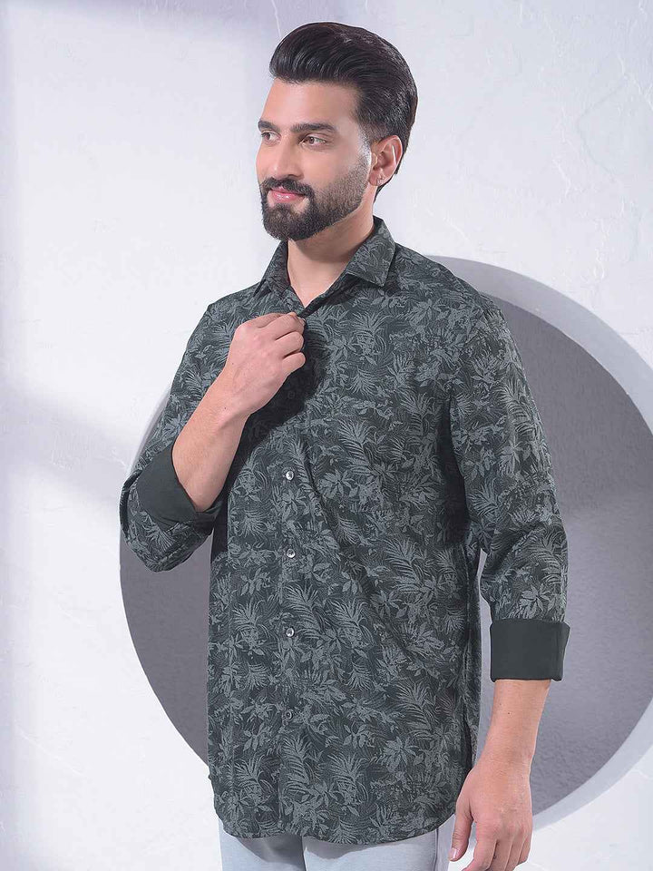 Green Floral Print Shirt