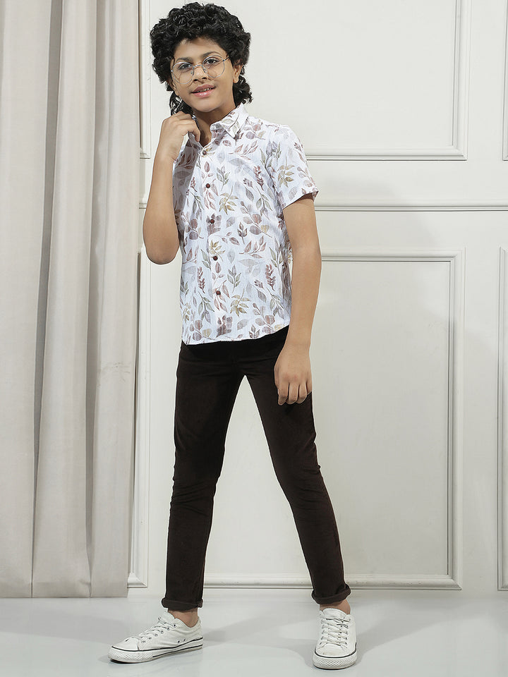 Brown Cotton Stretchable Corduroy Trousers