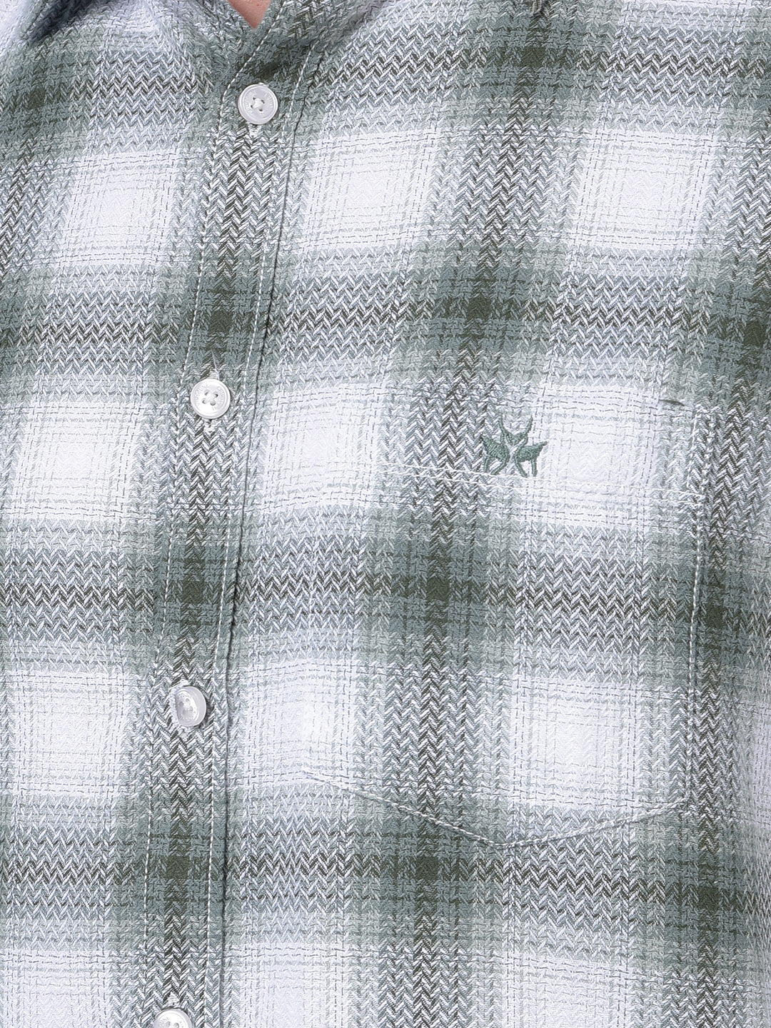 Green Checked 100% Cotton Shirt