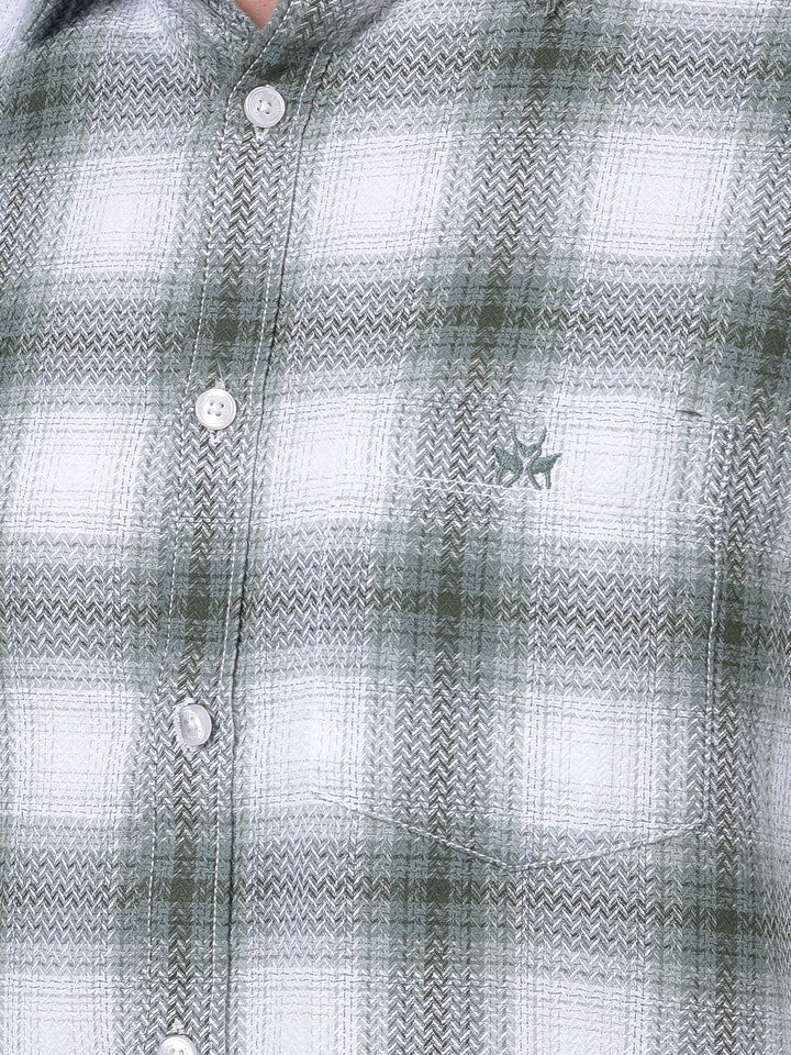 Green Checked 100% Cotton Shirt