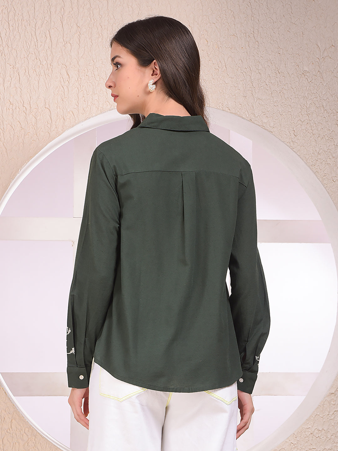 Green Embroidered Shirt